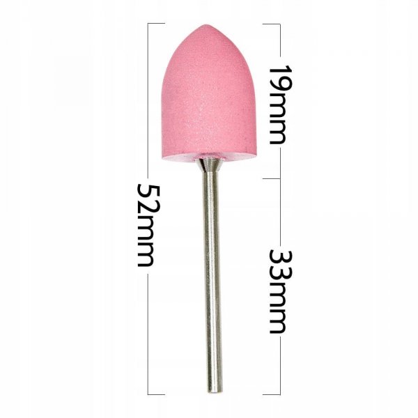 FREZ GUMOWY RÓŻOWY - BALL SHAPE - SREBRNY TRZPIEŃ