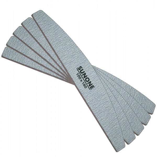Pilnik do paznokci Sunone łódka 100/180 szary 50 szt
