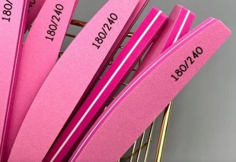 Pilnik polerka do paznokci 180/240 różowa łódka