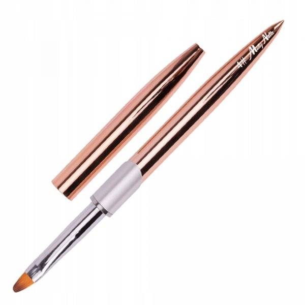 PĘDZELEK DO ŻELU AKRYLOŻELU OWALNY GOLD 7mm ROZM 4