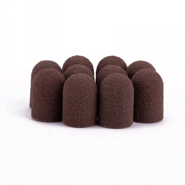 Kapturki do pedicure 16 mm gradacja 180 10 szt AlleMed Brązowy Brown