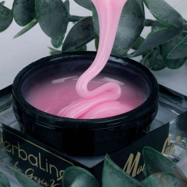 Żel budujący do paznokci HEMA/Di-HEMA Free z olejkiem z drzewa herbacianego MollyLac HerbaLine Sugar Pink by Gosia Kruś 15g