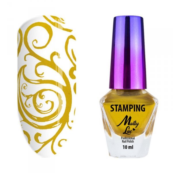 Lakier do stempli i stampingu MollyLac złoty 10ml Nr 4