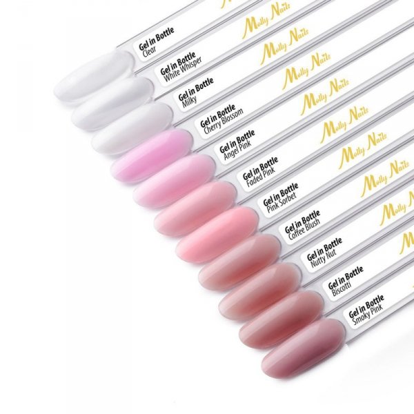  Żel do paznokci w butelce z pędzelkiem Gel in Bottle Molly Nails Pro Salon Angel Pink HEMA/Di-HEMA Free 15g