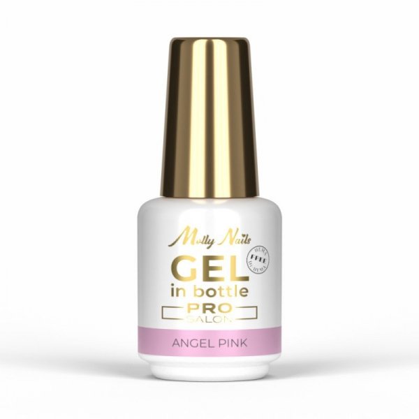  Żel do paznokci w butelce z pędzelkiem Gel in Bottle Molly Nails Pro Salon Angel Pink HEMA/Di-HEMA Free 15g