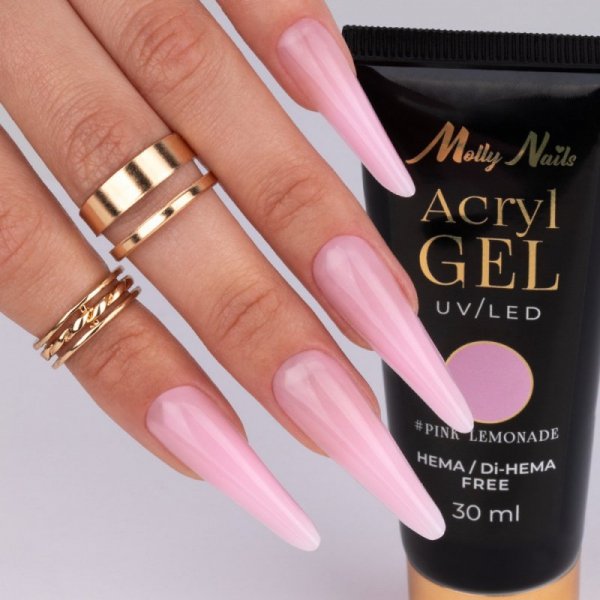 Akrylożel do paznokci Acrylgel Molly Nails Pink Lemonade HEMA/Di-HEMA Free 30ml