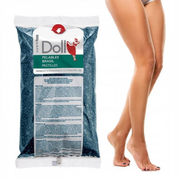 Wosk twardy w dropsach do depilacji brazylijskiej bezpaskowej Xanitalia Doll Azulene azulenowy 1kg