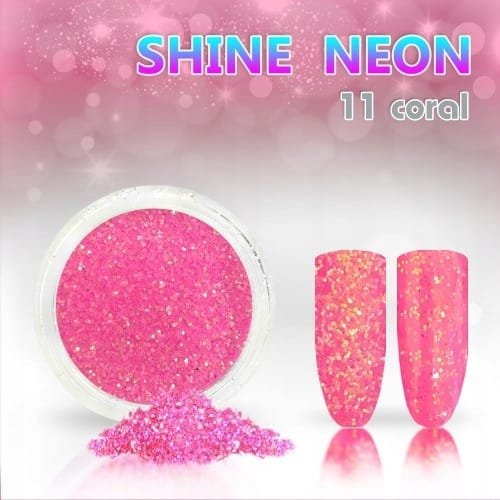 PYŁEK DO PAZNOKCI SHINE NEON BROKAT CORAL 11