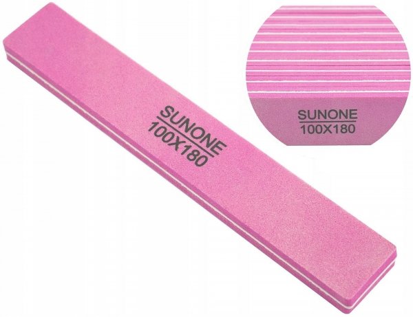 Polerka do rąk SUNONE prosty różowy 100/180 10 szt