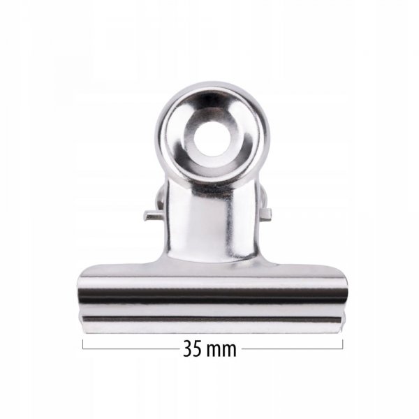 KLIPS ZACISKARKA KLAMRA METALOWA DO ZACISKANIA TUNELU PAZNOKCI SREBRNA 4cm