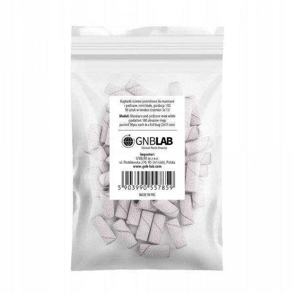 Kapturki przelotowe 3mm mini białe gradacja 180