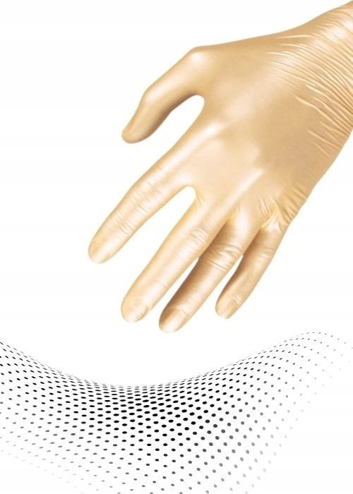 Beaute Luxe Pearl rękawiczki nitrylowe ochronne złote 50 sztuk Gold roz. S