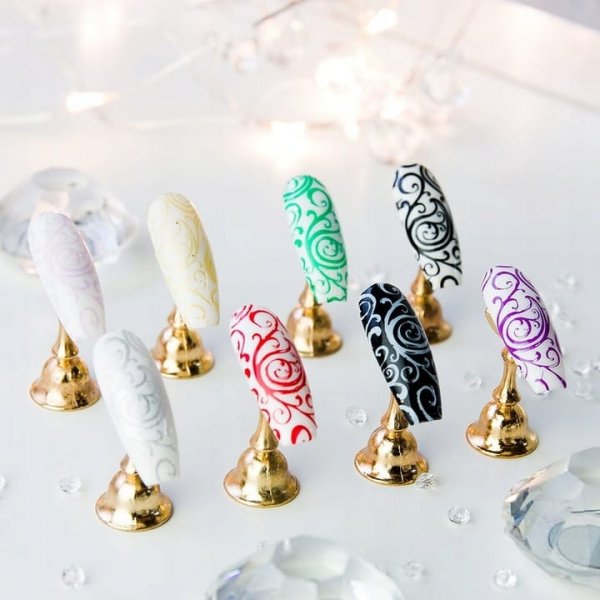 Lakier do Stempli Molly Nails 10ml PRO Stamping Biały White Do Zdobień