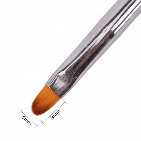 PĘDZELEK ŻEL AKRYLOŻEL OWALNY OMBRE 8mm ROZM 6