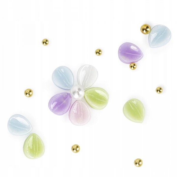 Ozdoby do paznokci Molly Nails kwiatki akrylowe mix 150 sztuk 
