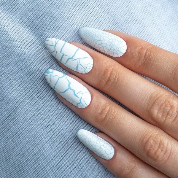Lakier hybrydowy Molly Nails Crackle Gel white biały Nr 157 8g