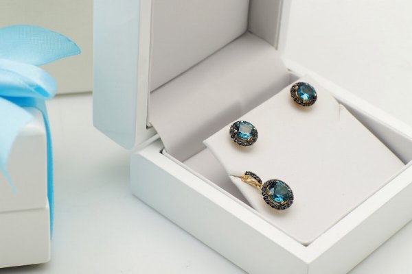 Kolczyki Złoto Topaz London Blue KZD6010