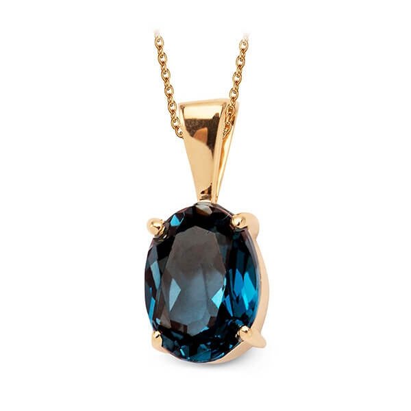 Wisiorek Złoto Topaz błękitny WXD5954