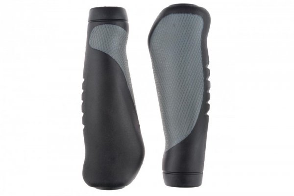 Chwyty kierownicy ergonomiczne HL-G306 135mm czarno-szare + korki