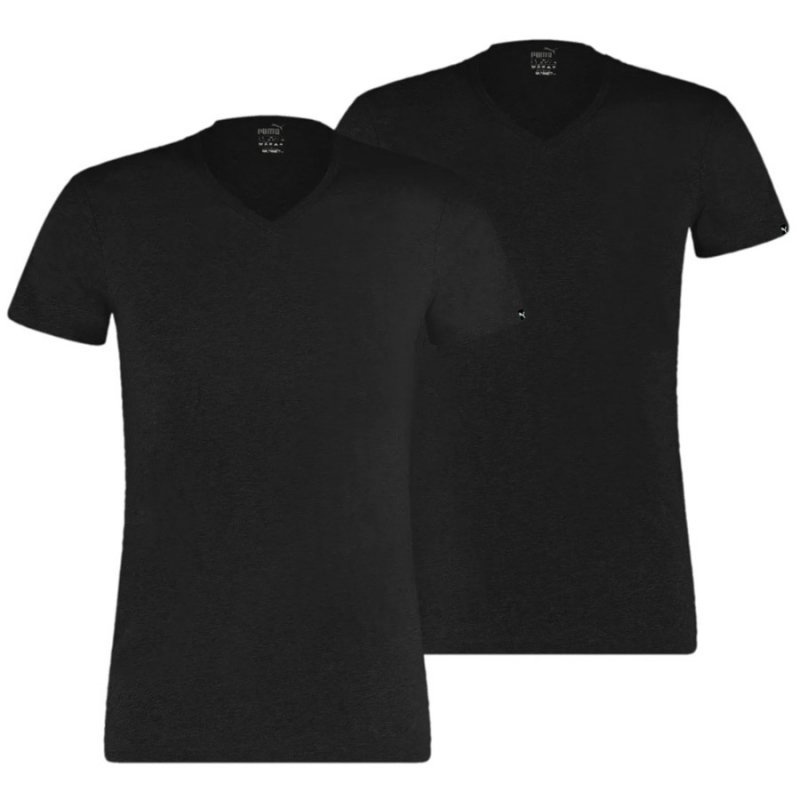 T-Shirt Puma Basic 2P V-Neck 935017-01 czarny L
