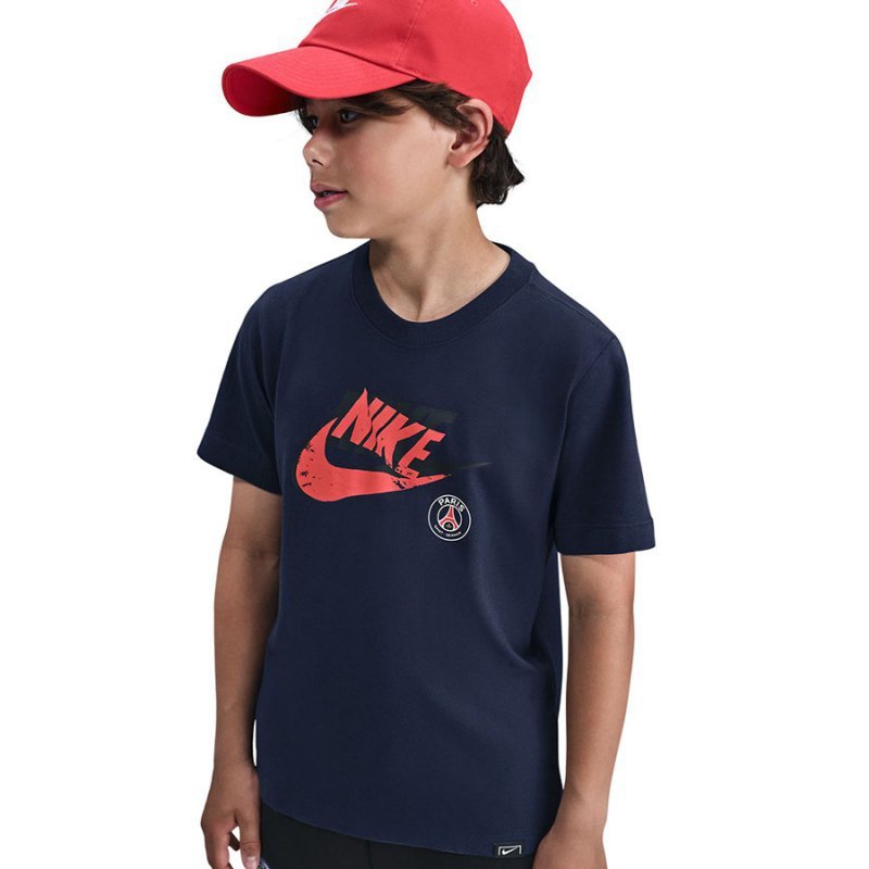 Koszulka Nike PSG Crest Tee Junior HV4987-410 L (147-158cm) granatowy