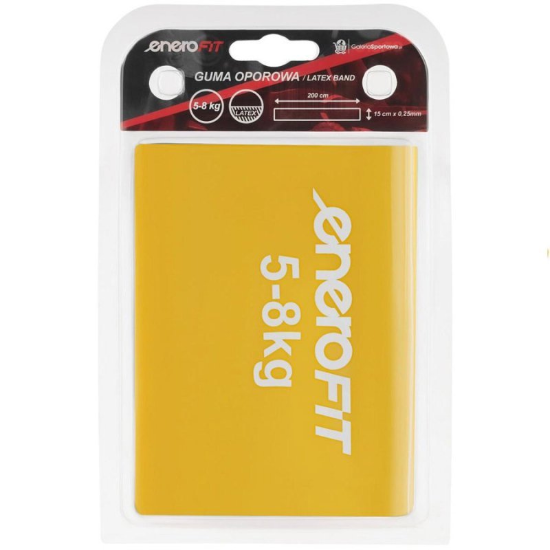 Taśma do aerobiku Enero 2000x150x0,25mm 5-8kg żółta 2000x150x0,25mm żółty