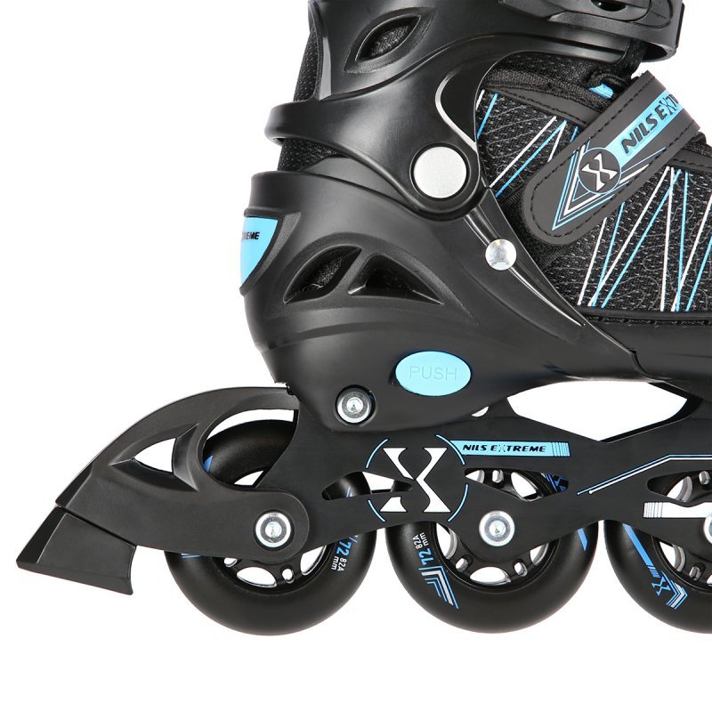 NH11912 A 2w1 BLACK/BLUE ROZM. S(31-34) ŁYŻWOROLKI Z WYM. PŁ. HOKEJOWĄ NILS EXTREME