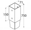 Metalowa kotwa wbijana 70x70