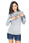 MijaCulture – 3 in1 maternity hoodie, for breastfeeding and after „Neli” M007 grey