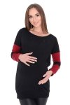 MijaCulture Cute 2 in1 Maternity and Nursing Pullover Sweatshirt Zuza 7140 Black / Burgundy