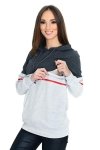 MijaCulture Casual 3 in1 Maternity and Nursing Pullover Sweatshirt 4111/M72 Grey / Melange 2