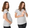 MijaCulture  2 in 1 Maternity and breastfeeding top M018 Camila Melange