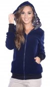 MijaCulture - Maternity Warm Fleece Hoodie / Jacket / Sweatshirt / for Baby Carriers 4047/M51 Dark Blue
