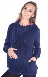 MijaCulture - Maternity Warm Hoodie / Jacket / Sweatshirt / for Baby Carriers 4046/M50 Dark Blue