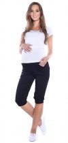 MijaCulture Capri Relaxed Light Maternity Cropped Trousers Short 4037/M48 Black