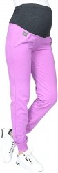 MijaCulture Wygodne spodnie dresowe ciążowe Coco M003 róż1