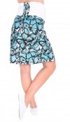 MijaCulture - Maternity pregnancy elegant skirt with flowers 1044/M64  Turquoise