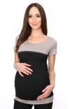 MijaCulture - 2 in1 elegant Maternity and nursing shirt top T-shirt Diana II 7120A  Black / Pink