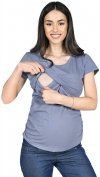 MijaCulture – 2 in 1 Maternity and nursing shirt top 95% Cotton 3074/M03 Grey