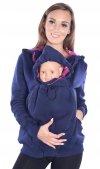 MijaCulture - Maternity Warm Hoodie / Jacket / Sweatshirt / for Baby Carriers 4046/M50 Dark Blue