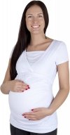 MijaCulture - bluzka z paskiem 2 w 1 ciążowa i do karmienia 4005/M17 biały2