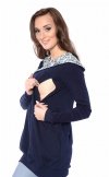 MijaCulture – 2 in 1 Maternity & Nursing breastfeeding warm Hoodie Top Pullover Mimi 7102A  Navy