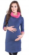 MijaCulture – 2 in1 Maternity and Nursing Tunic Pullover Jumper Dress Lady 7130 Jeans