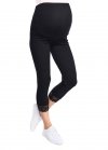 MijaCulture – Elegant Maternity 3/4 cropped leggings with lace 3005 Black