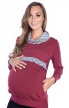 MijaCulture - 3 w1 bluza ciążowa i do karmienia 4057/M49 burgund