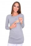 MijaCulture - bluzka 2 w 1 ciążowa i do karmienia długi rękaw M04/3075 szary