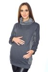 MijaCulture - 3 w 1 bluza ciążowa i do karmienia „Lucy” 7143 grafit