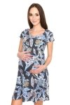MijaCulture - zjawiskowa sukienka 2 w 1 ciążowa i do karmienia Lulu czarna/kwiaty
