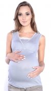 MijaCulture - top ciążowy i do karmienia z koronką  4032/M45 szary