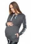 MijaCulture - 3 w 1 bluza ciążowa i do karmienia M68 4110 grafit Happy 